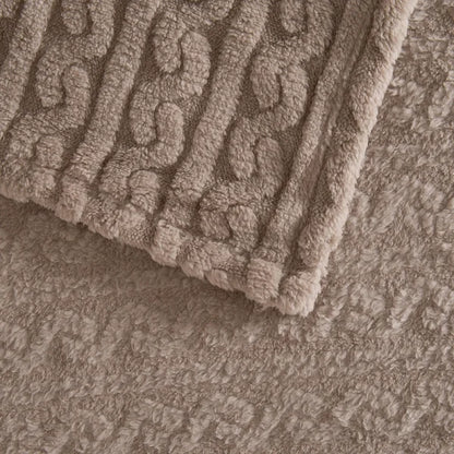 Manta Patagonia Jacquard Sherpa 127x152cm Taupe