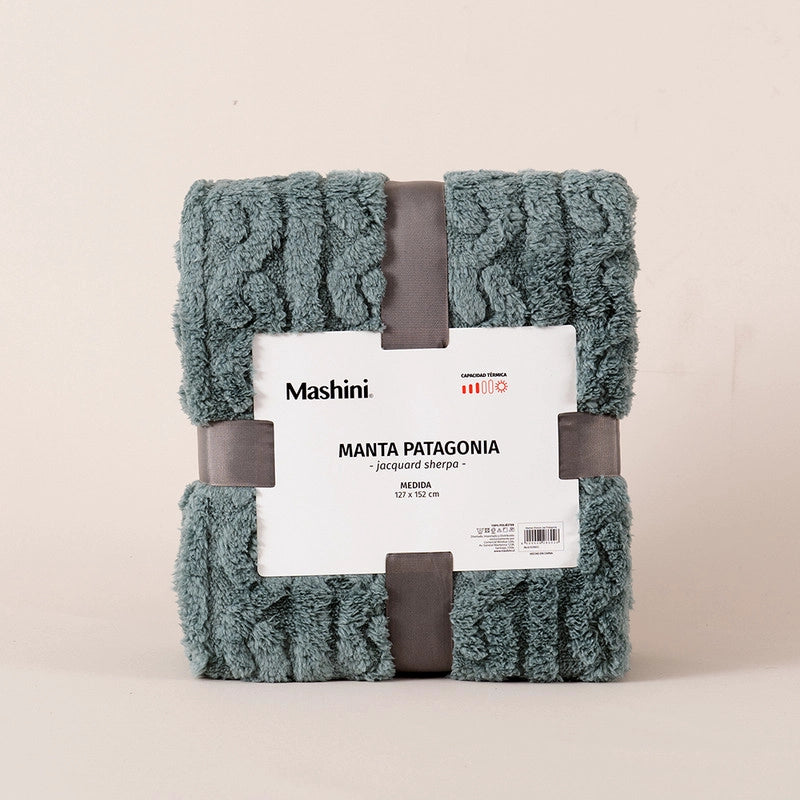 Manta Patagonia Jacquard Sherpa 127x152cm Verde