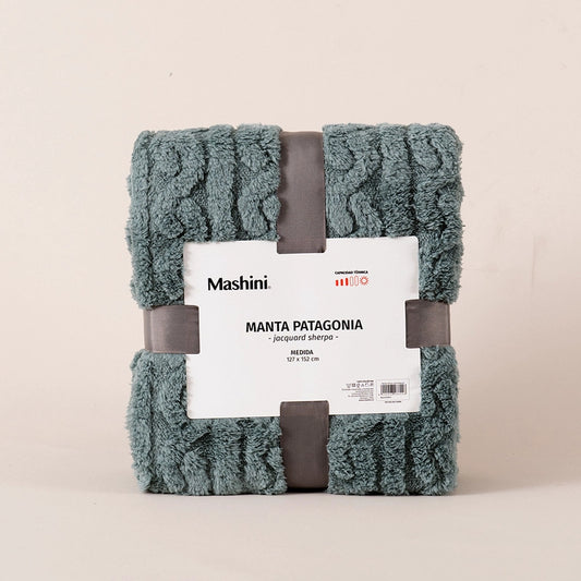 Manta Patagonia Jacquard Sherpa 127x152cm Verde