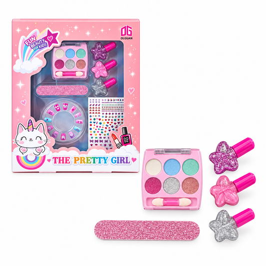 Set Maquillaje Y Uñas Con Accesorios The Pretty Girl