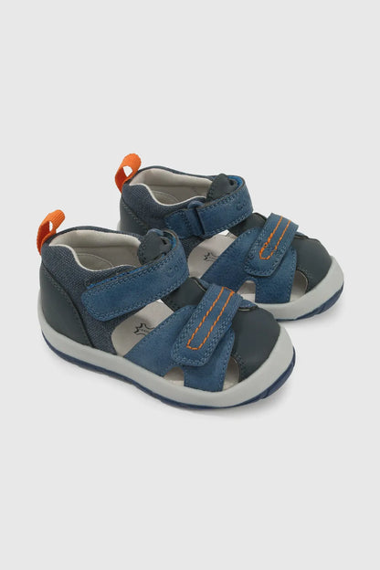 Sandalia Niño Doble velcro Azul
