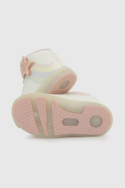 Zapatilla Niña luces Blanca Multicolor