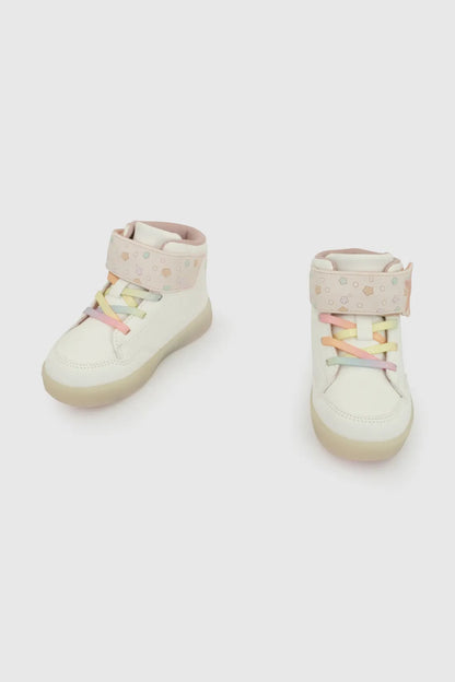 Zapatilla Niña luces Blanca Multicolor