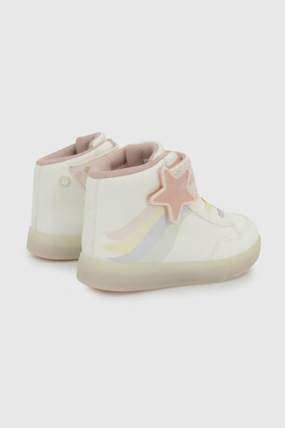 Zapatilla Niña luces Blanca Multicolor