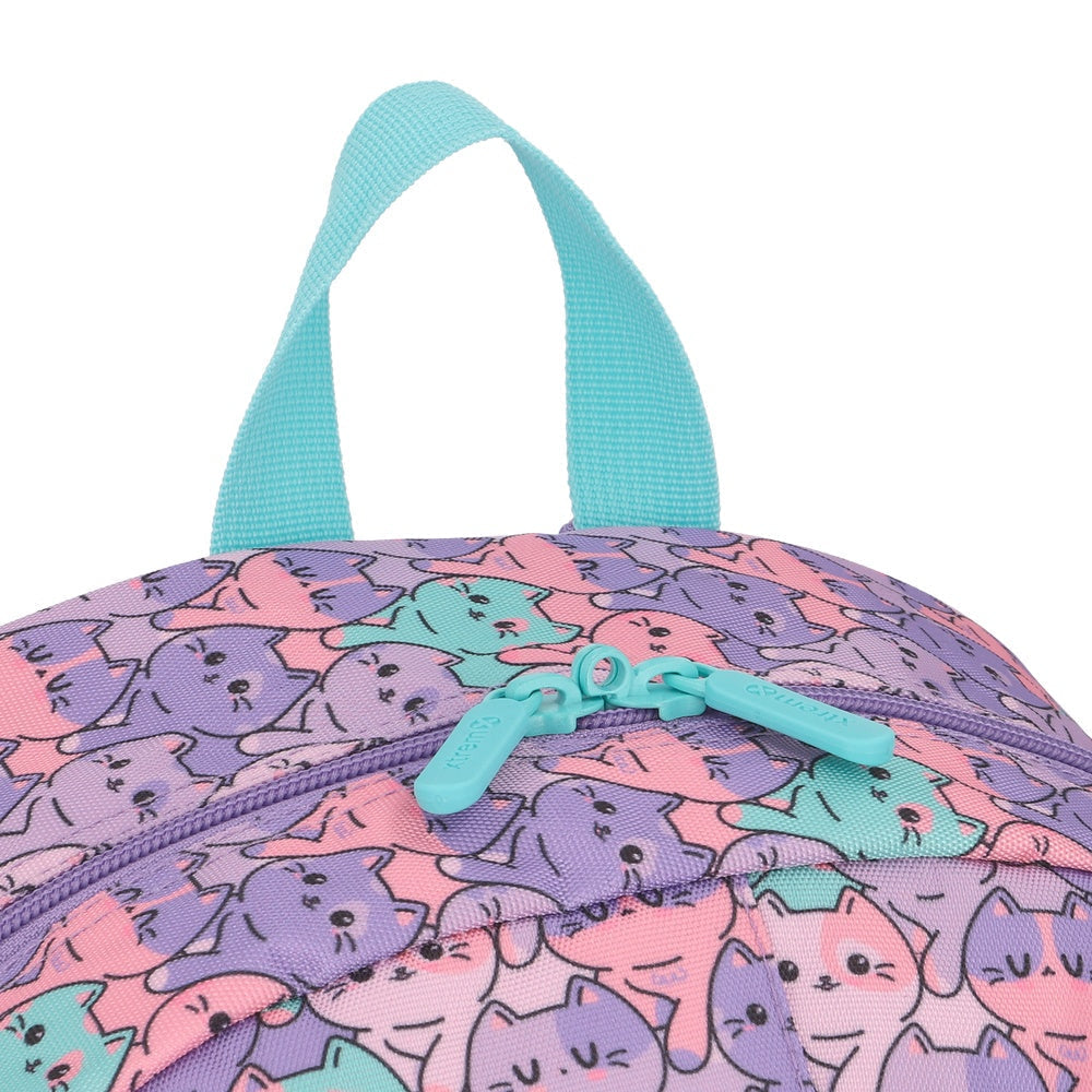 Mochila Escolar Niña Logan Gatos Lila