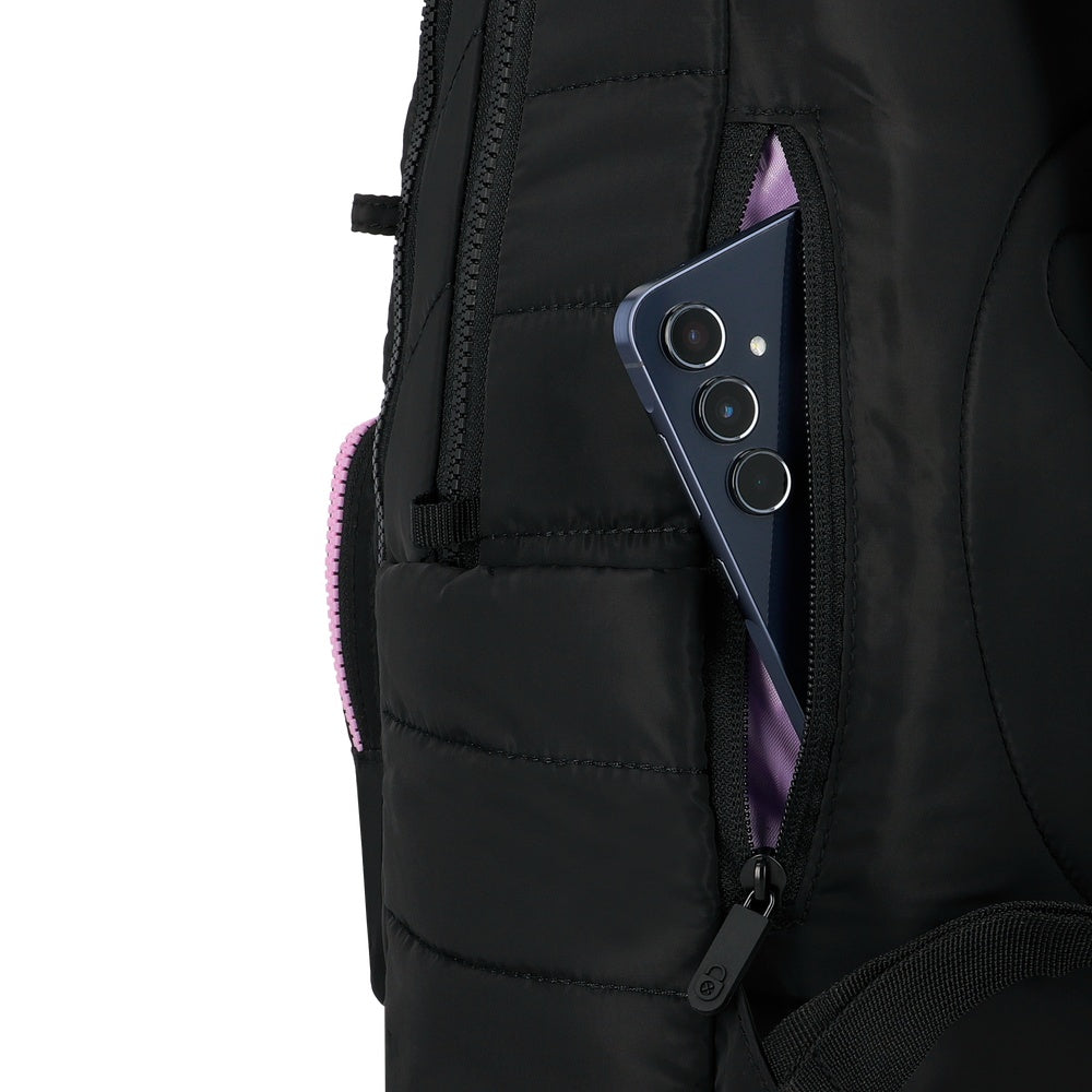 Mochila Para Notebook Mujer  14" Hamilton Negra-Lila