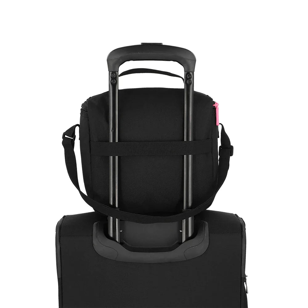 Mochila Triple Pack + Estuche + Lonchera Niña Negra-Rosada