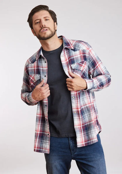 camisa-hombre-western-shirt-red-blue-plaid