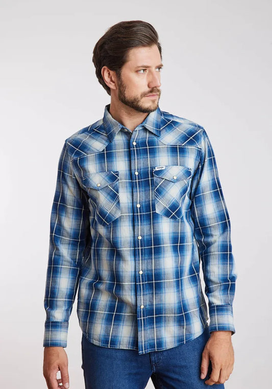 camisa-hombre-western-shirt-buffalo-indigo