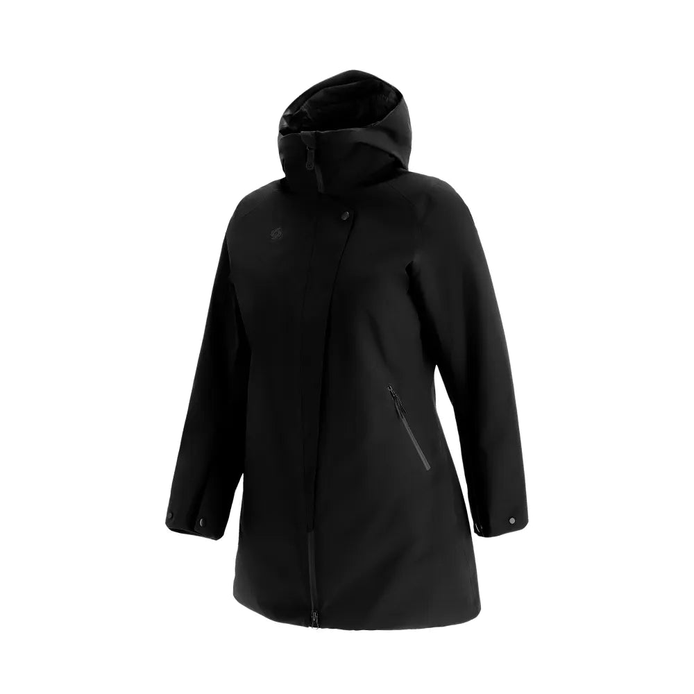 Parka Mujer Negro Abrigo Raven
