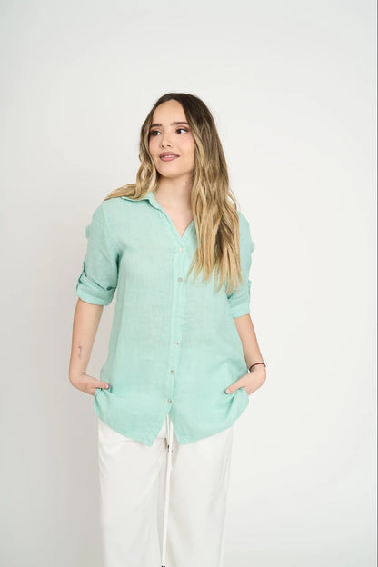 Blusa Manga Corta Defina Mujer Agua