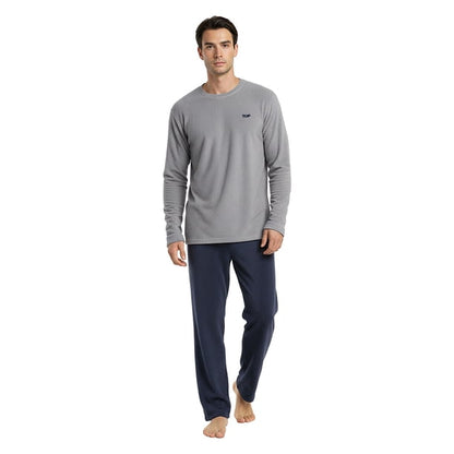 Pijama Hombre Micropolar Invierno C1 Gris