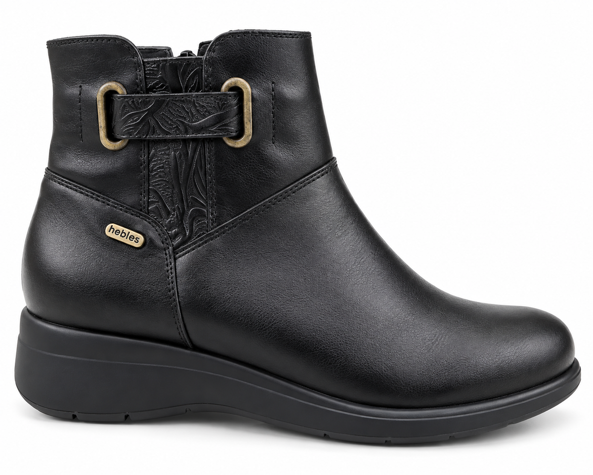 Botin Mujer Cuero Negro