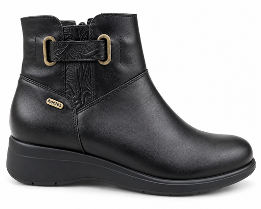 Botin Mujer Cuero Negro