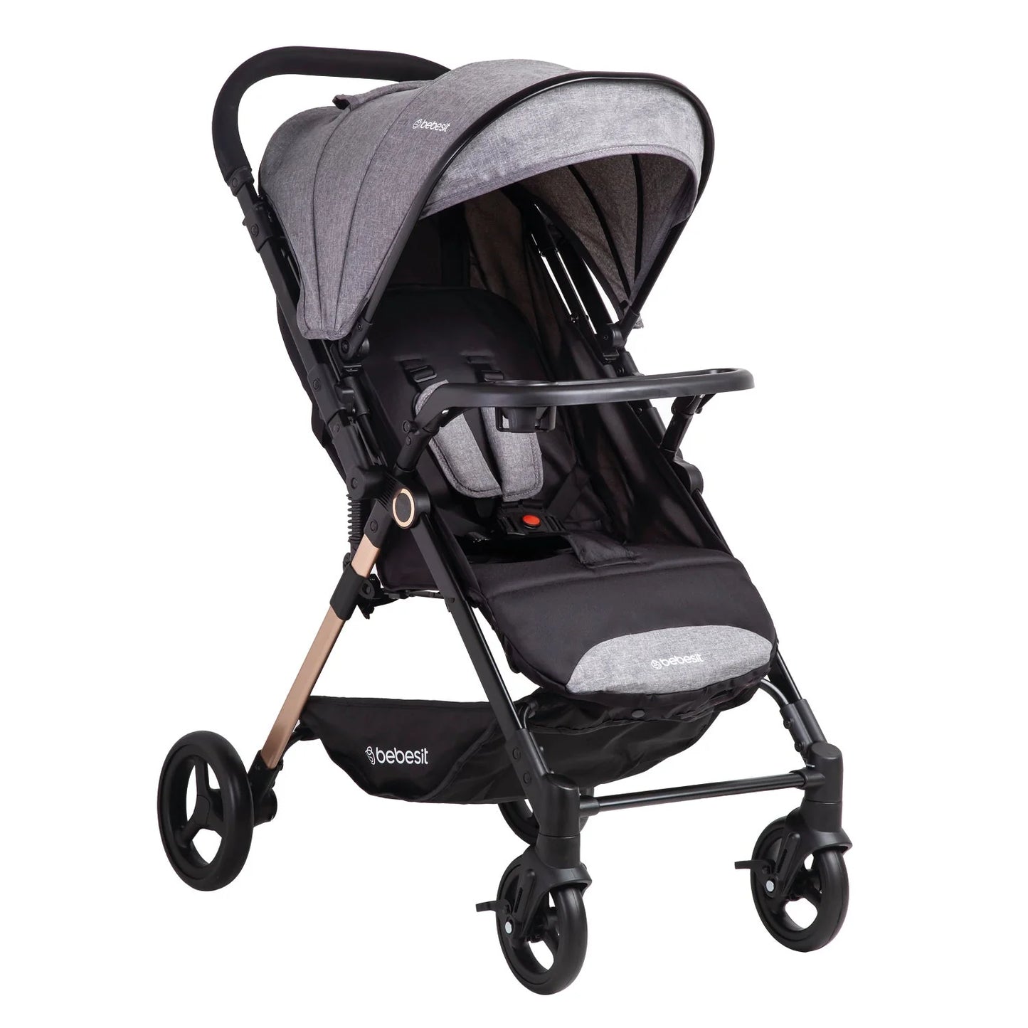 Coche de Paseo City Reversible con Bandeja Gris