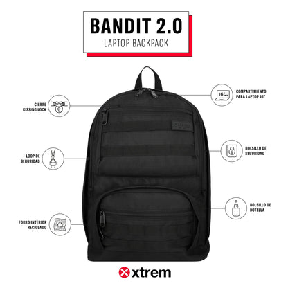 Mochila para notebook 16" Bandit 2.0 negra