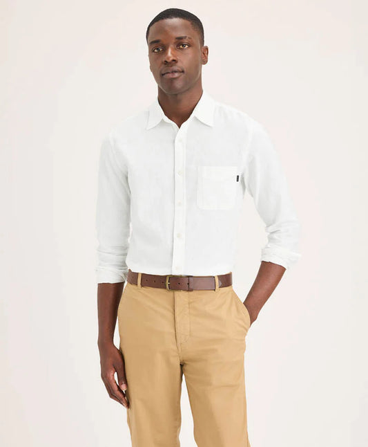 Camisa Hombre Undyed Linen Blanco