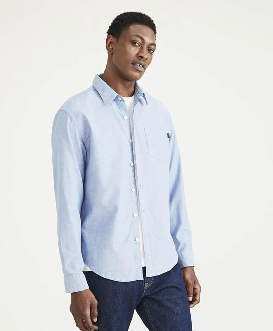 Camisa Hombre Manga Larga Oxford Azul