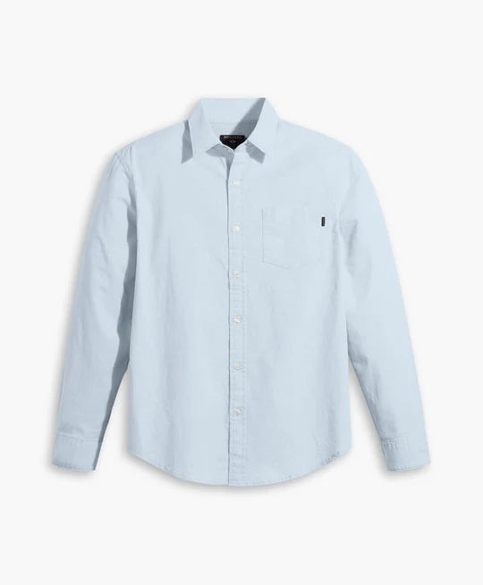 Camisa Hombre Manga Larga Oxford Azul