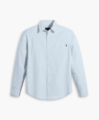 Camisa Hombre Manga Larga Oxford Azul