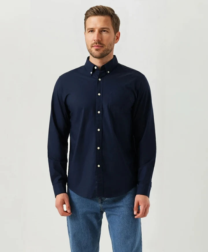 Camisa Hombre Manga Larga Azul