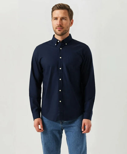 Camisa Hombre Manga Larga Azul