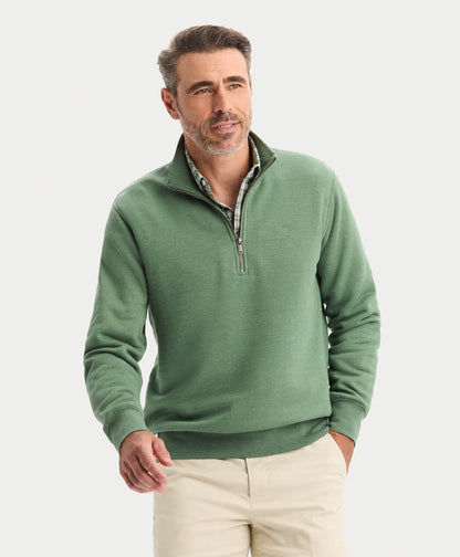 Poleron Hombre 1/4 Zip Fleece Duck Verde