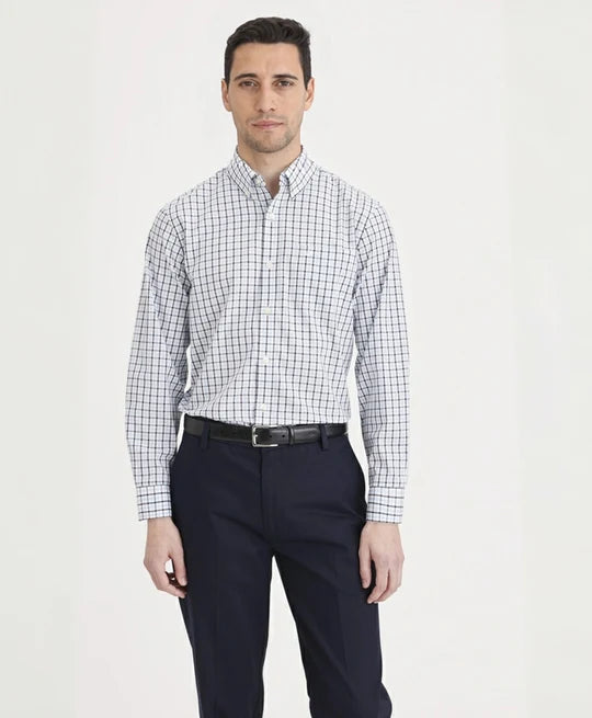Camisa Hombre Manga Larga Signature Celeste Oscuro