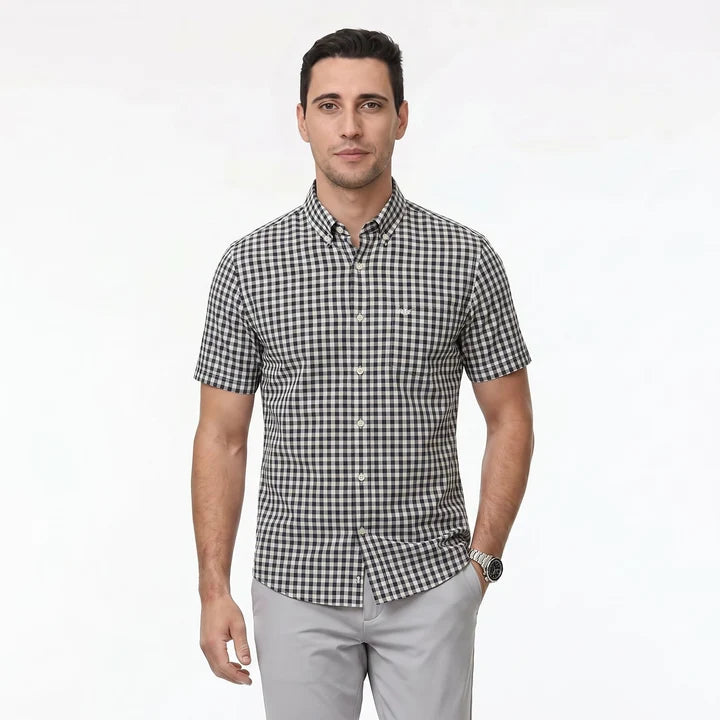 Camisa Hombre Manga Corta a Cuadros