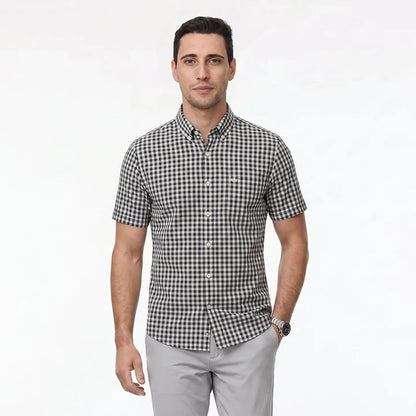 Camisa Hombre Manga Corta a Cuadros