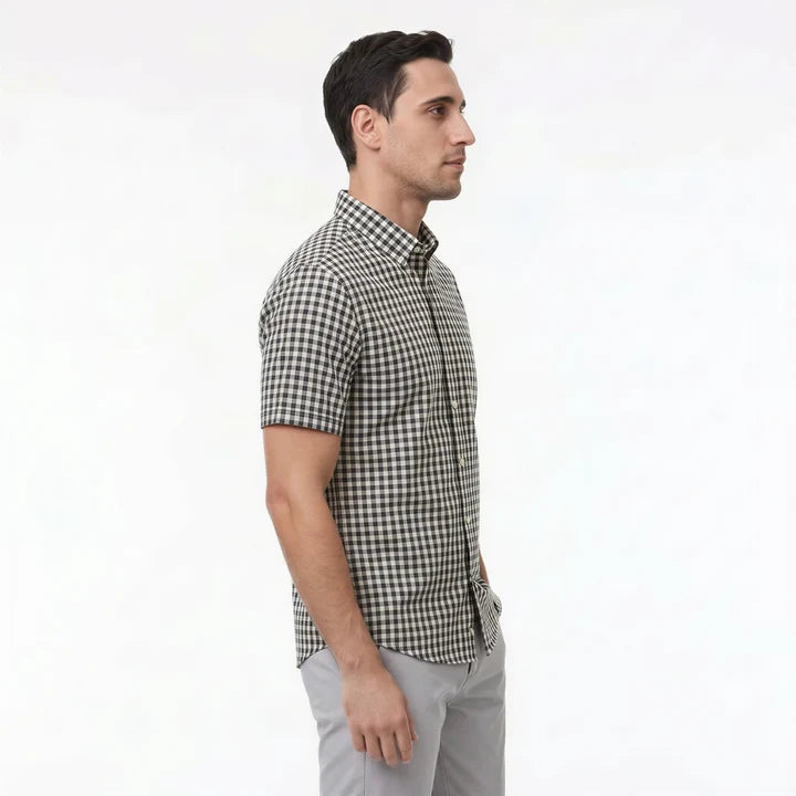 Camisa Hombre Manga Corta a Cuadros