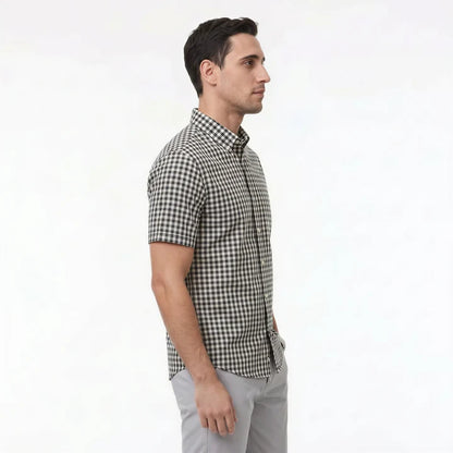 Camisa Hombre Manga Corta a Cuadros