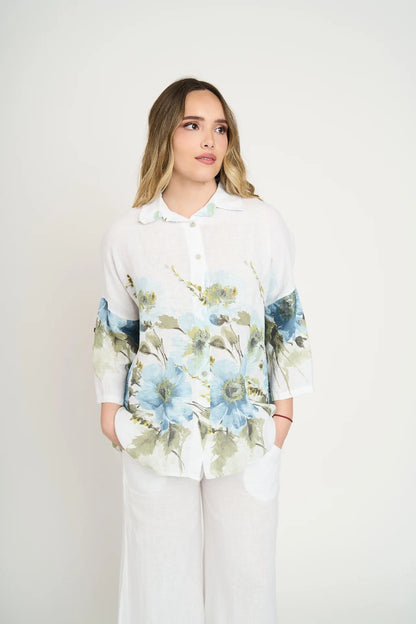 Blusa Mujer Vera Lino Blanco