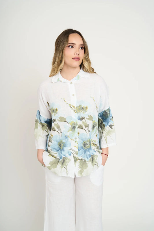 Blusa Mujer Vera Lino Blanco