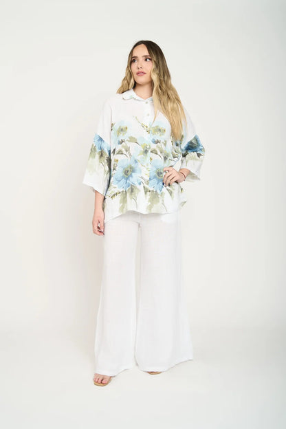 Blusa Mujer Vera Lino Blanco