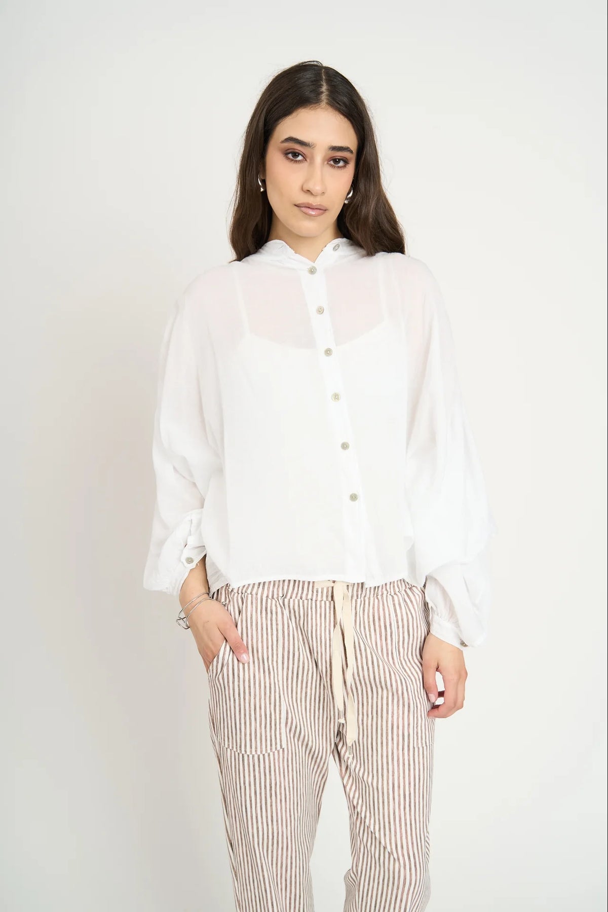 Blusa Manga Larga Mujer Blanco