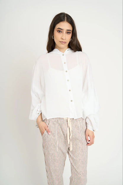 Blusa Manga Larga Mujer Blanco