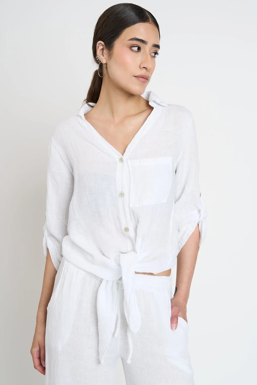 Blusa Mujer Priscila Lino Blanca
