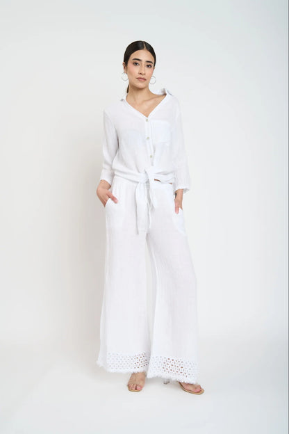 Blusa Mujer Priscila Lino Blanca