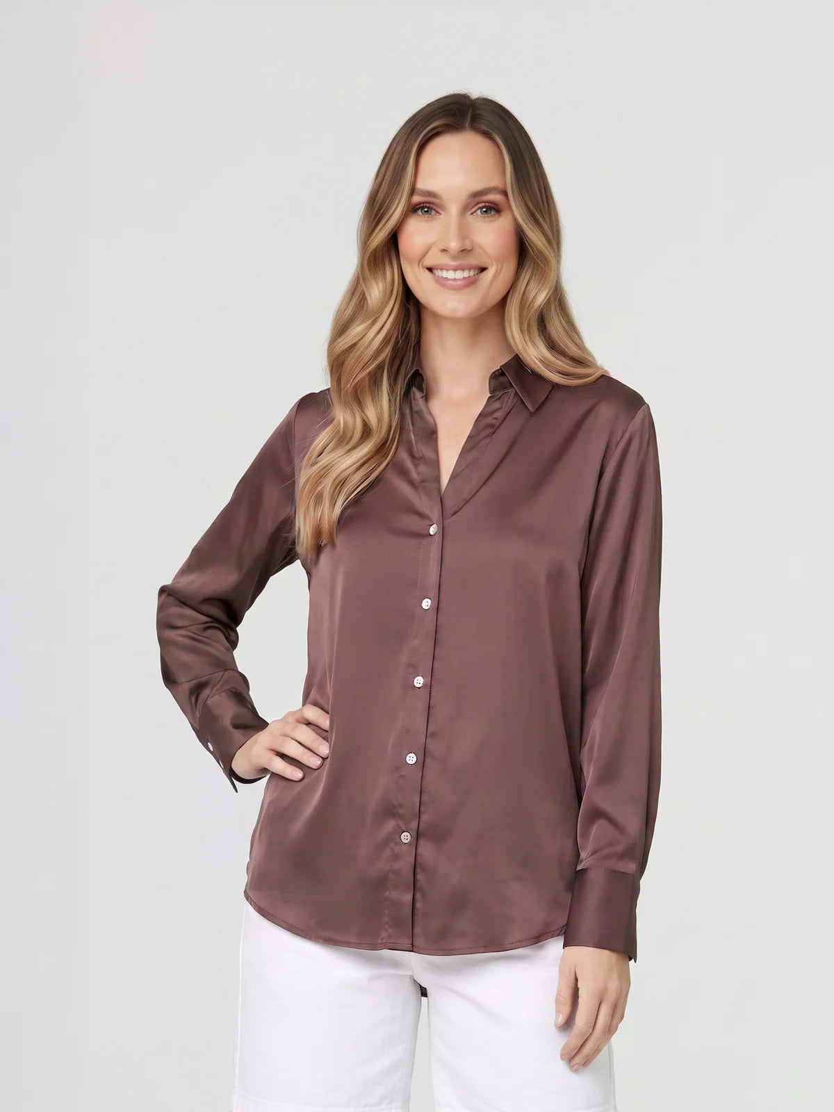 Blusa Manga Larga Mujer Chocolate