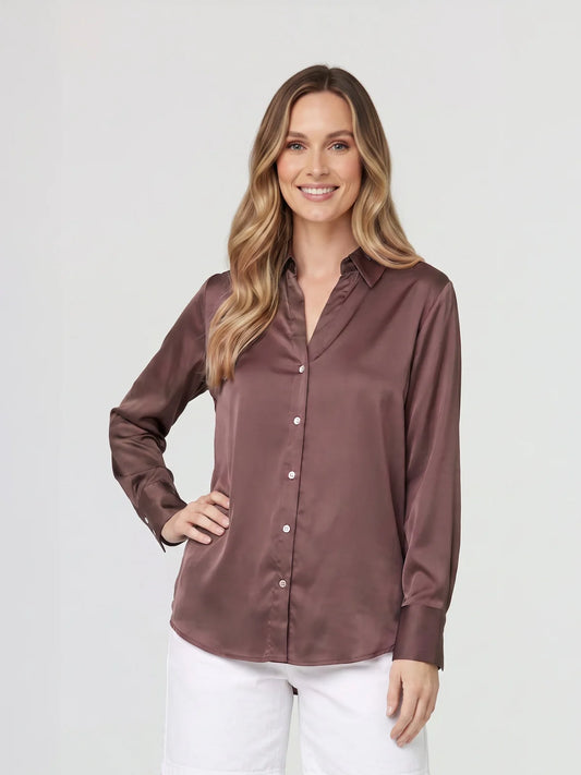 Blusa Manga Larga Mujer Chocolate