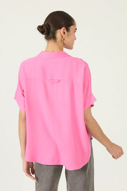Blusa Mujer Manga Corta Rosa