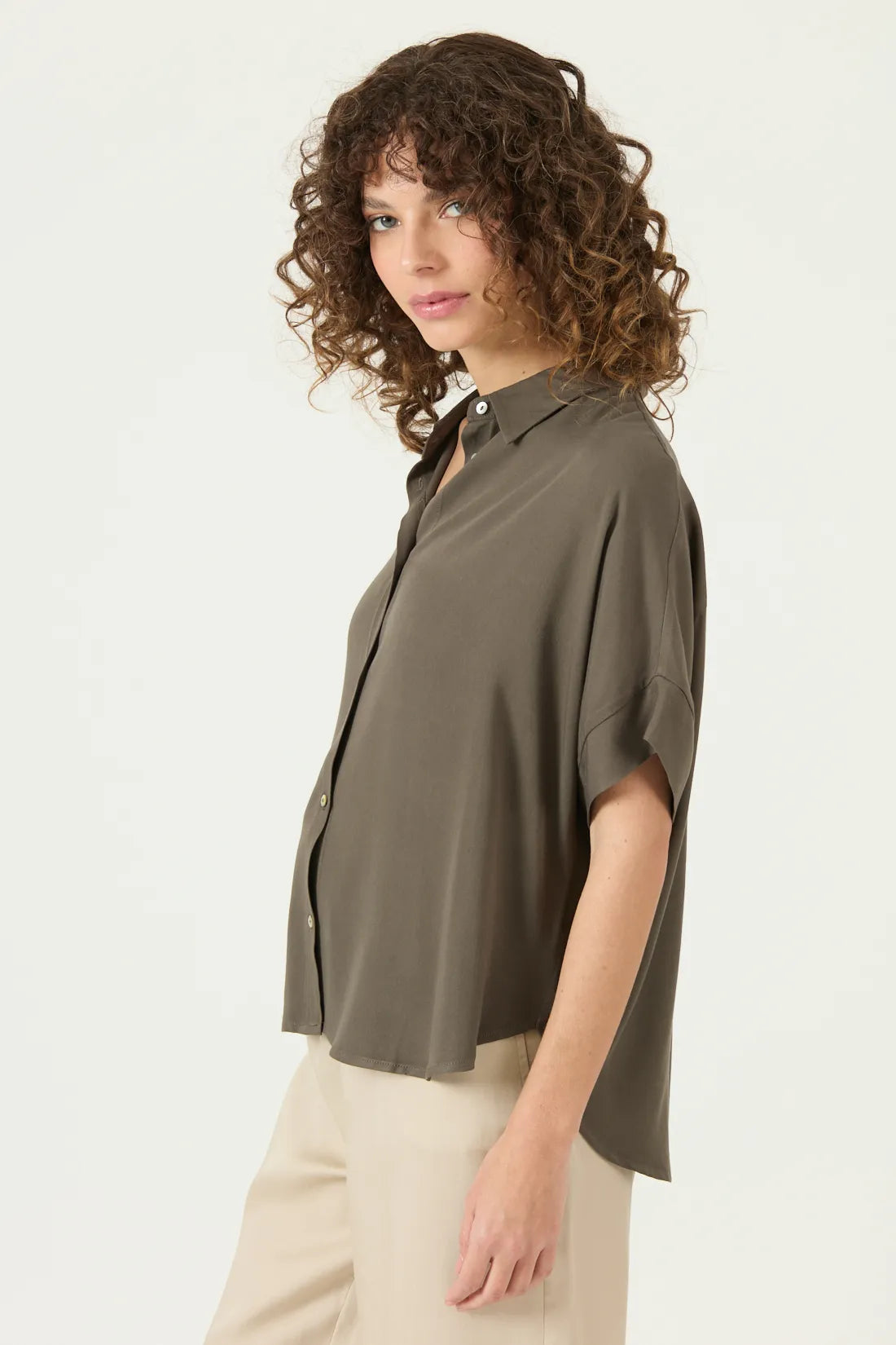 Blusa Mujer Manga Corta Verde