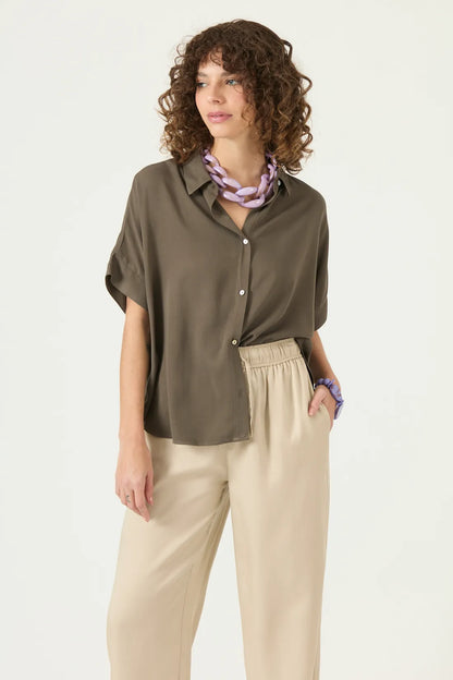 Blusa Mujer Manga Corta Verde