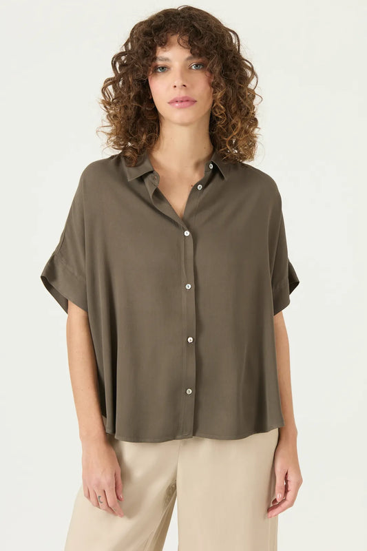 Blusa Mujer Manga Corta Verde