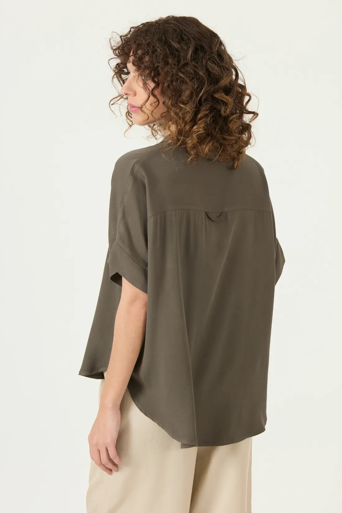 Blusa Mujer Manga Corta Verde