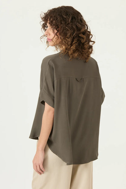 Blusa Mujer Manga Corta Verde