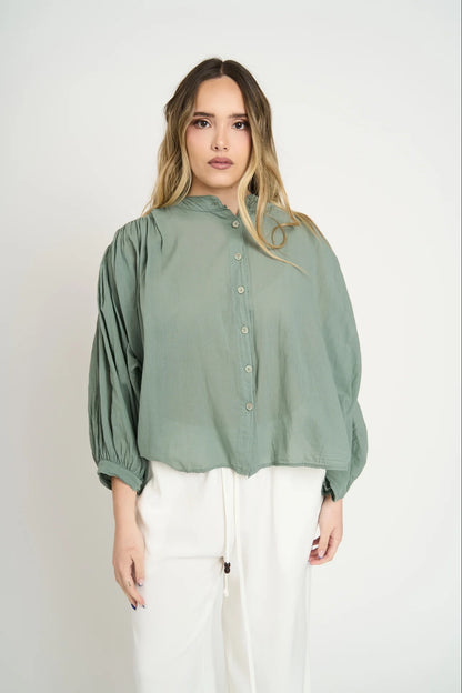 Blusa Manga Larga Mujer Militar