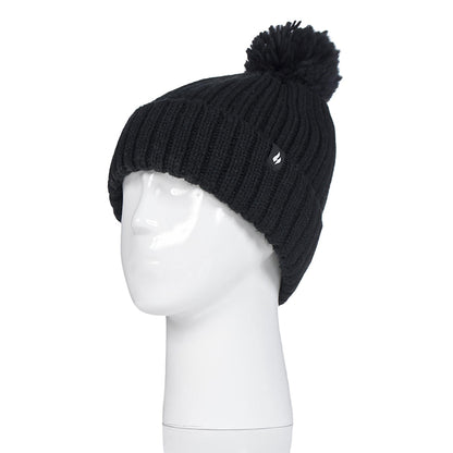 Gorro Mujer Pom Pom Arden Heat Holders Negro