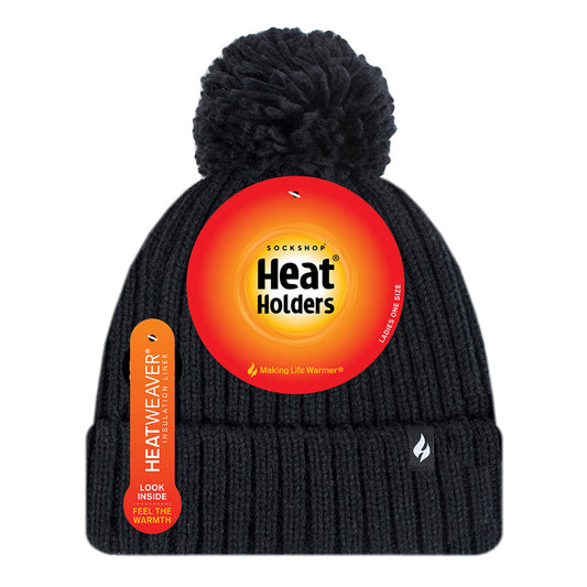 Gorro Mujer Pom Pom Arden Heat Holders Negro
